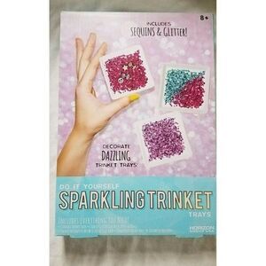 Horizon Do It Yourself Sparkling Sequins & Glitter Ceramic Trinket Trays Crafts